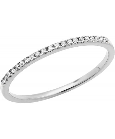 0.10 Carat (ctw) Round White Diamond Stackable Wedding Band for Her in 10K Gold 9 White Gold $73.56 Bracelets