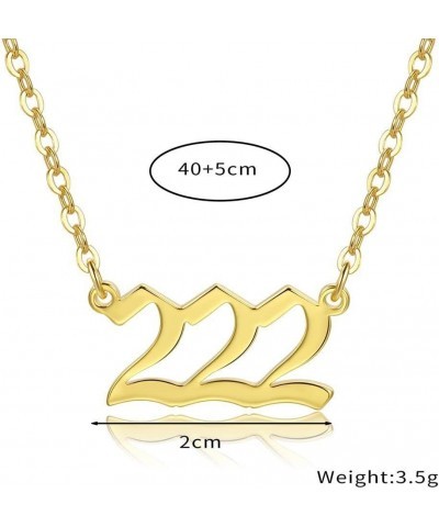 Gold Plated Angel Number Choker with Meaningful Card 111 222 333 444 555 666 777 888 999 000 Crystal Pendant Necklaces Numero...