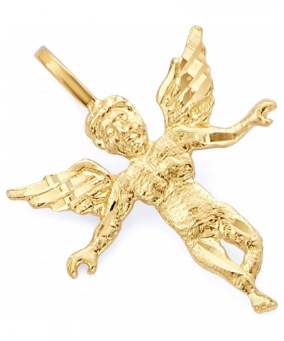 14k REAL Yellow Gold Religious Angel Charm Pendant $31.96 Pendants