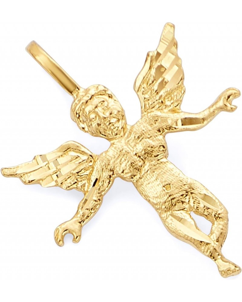 14k REAL Yellow Gold Religious Angel Charm Pendant $31.96 Pendants