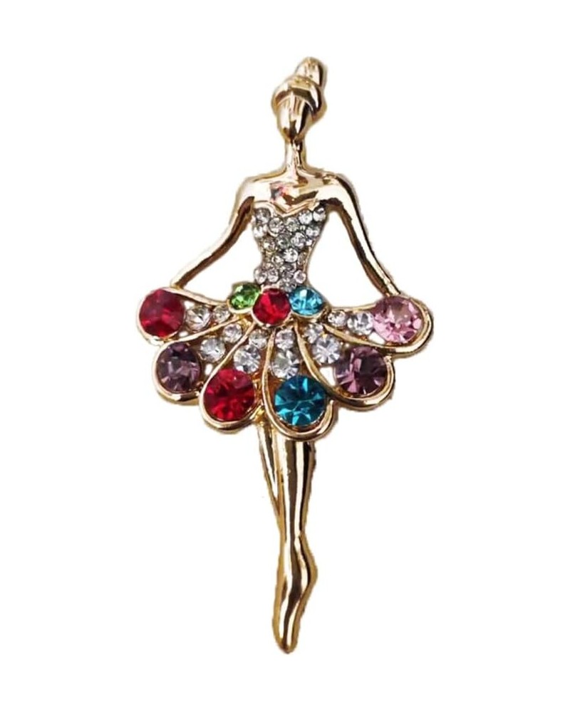 Ballet Dancer Lapel Brooch Pin for Women Girls Multicolor Rhinestone Pin Clip Sweater Shawl Scarves Dress Suit Badge Brooches...