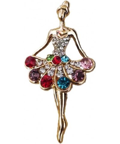 Ballet Dancer Lapel Brooch Pin for Women Girls Multicolor Rhinestone Pin Clip Sweater Shawl Scarves Dress Suit Badge Brooches...