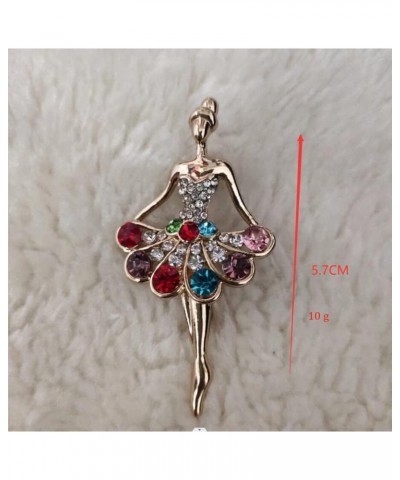 Ballet Dancer Lapel Brooch Pin for Women Girls Multicolor Rhinestone Pin Clip Sweater Shawl Scarves Dress Suit Badge Brooches...