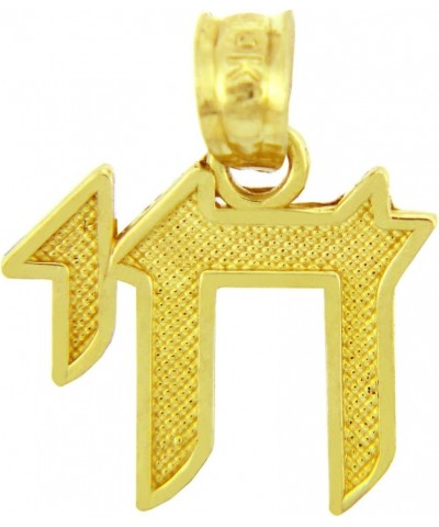 14k Yellow Gold Jewish Charm Chai Pendant $41.99 Pendants