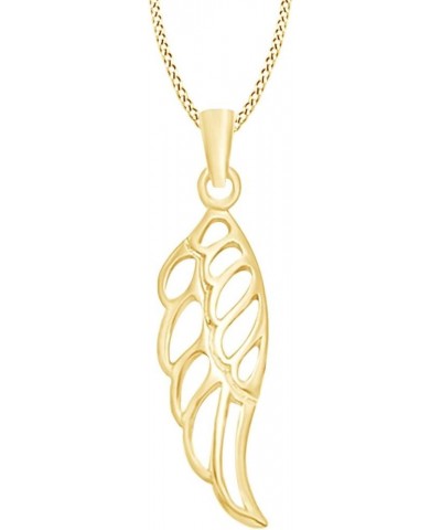 Angel Wing Pendant Necklace in 14k Gold Over Sterling Silver yellow-gold-plated-silver $25.00 Necklaces