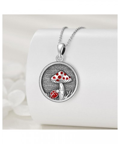 Ladybug/Butterfly/Sun and Moon/Mustard Seed Round Necklace Sterling Silver Pendant Jewelry for Men Women Ladybug $11.92 Neckl...