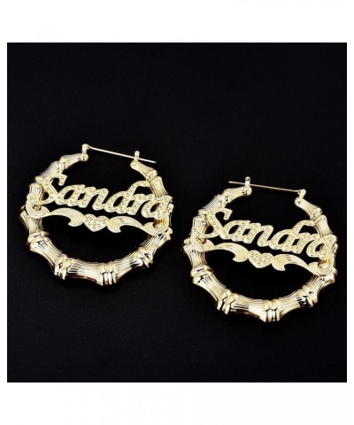 Custom Name Earrings Personalized 18K Gold Plated Name Hoop Earrings Two Tone Customized Earrings Fashion Jewelry Gift for Wo...