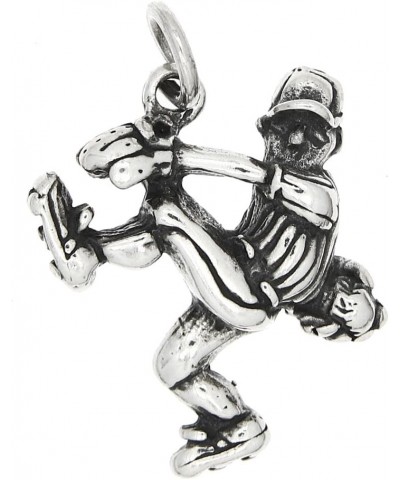 Sterling Silver Oxidized Baseball Pitcher Charm $11.64 Bracelets