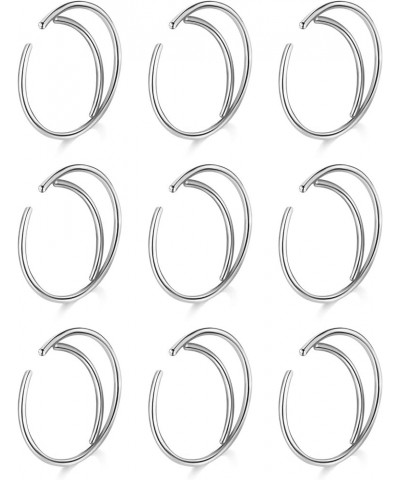 Fake Septum Fake Nose Ring Hoop 20G Faux Nose Piercing Hoop Clip on Nose Rings Non Piercing Fake Nose Septum Lip Ear Ring Fau...