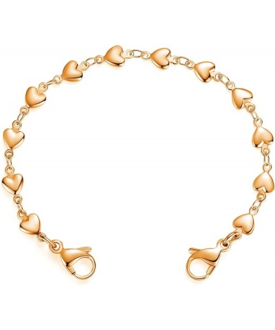 Heart Link Stainless Steel Interchangeable Medical Alert Bracelet ROSE GOLD 6.0 Inches $12.31 Bracelets