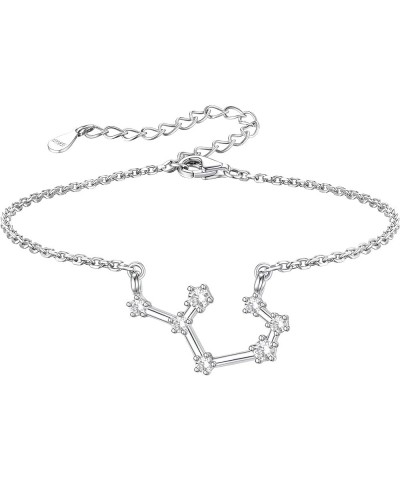 Customizable Luxury Horoscope Zodiac Anklet for Women Sterling Silver Constellation Ankle Bracelet with Durable Chain Delicat...