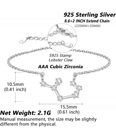 Customizable Luxury Horoscope Zodiac Anklet for Women Sterling Silver Constellation Ankle Bracelet with Durable Chain Delicat...