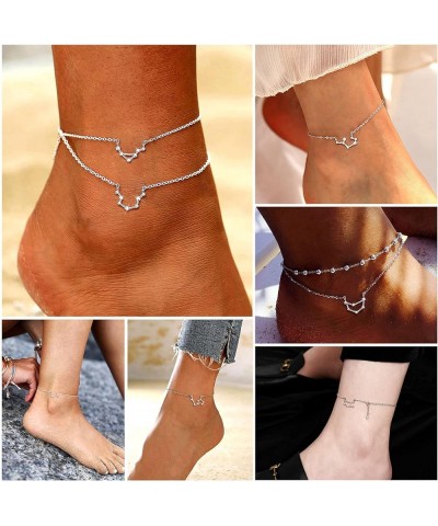 Customizable Luxury Horoscope Zodiac Anklet for Women Sterling Silver Constellation Ankle Bracelet with Durable Chain Delicat...