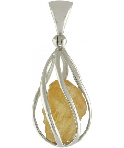 Gemstone teardrop Style Cage Pendant Sterling Silver Imperial Topaz $32.54 Pendants