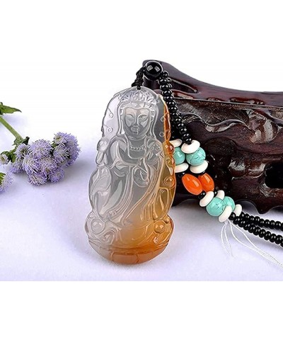 Women's pendant necklace Men pendant necklace Classic fashion Hand Carved agate Chalcedony Crystal Stone Pendant Necklace for...