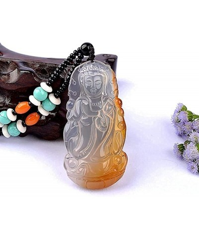 Women's pendant necklace Men pendant necklace Classic fashion Hand Carved agate Chalcedony Crystal Stone Pendant Necklace for...