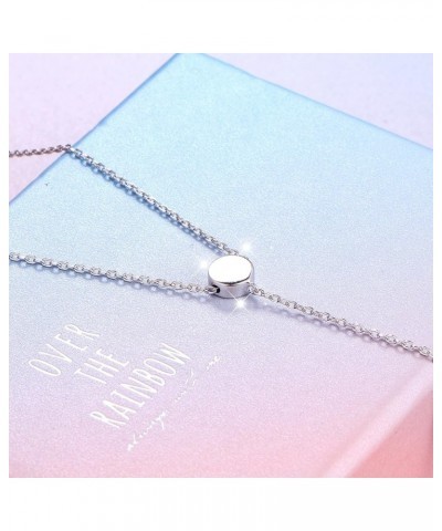 S925 Sterling Silver Multilayer Dot Bar Layered Triple Chain Pendant Necklace for Women White $16.80 Necklaces