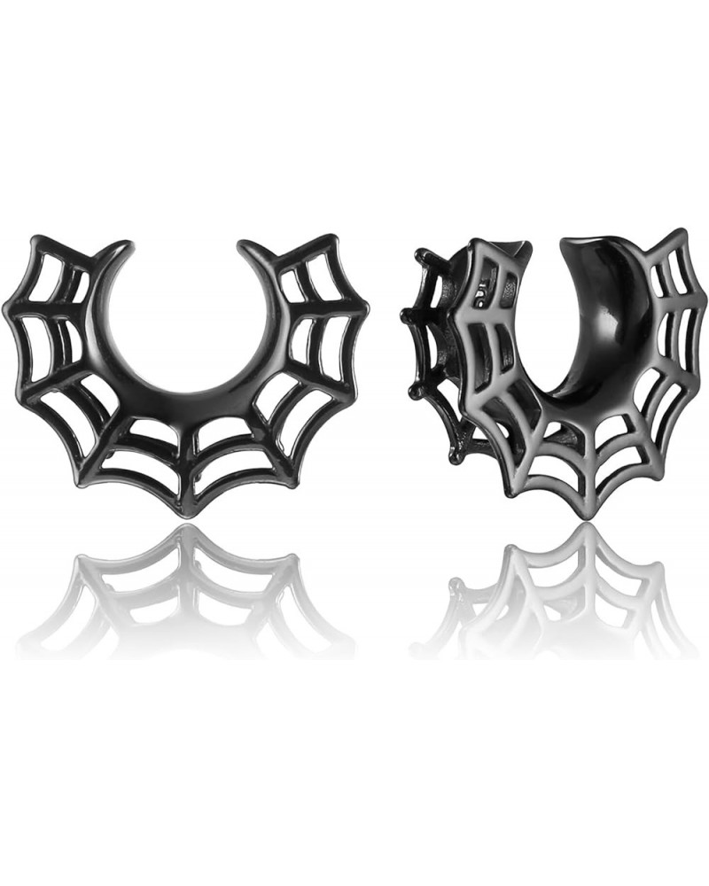 2 Pcs Hollow Design Saddle Plugs Gauges for Women Ventilate Ear Tunnels Gauges for Men Breathe Surgical Steel Gauge Earrings ...