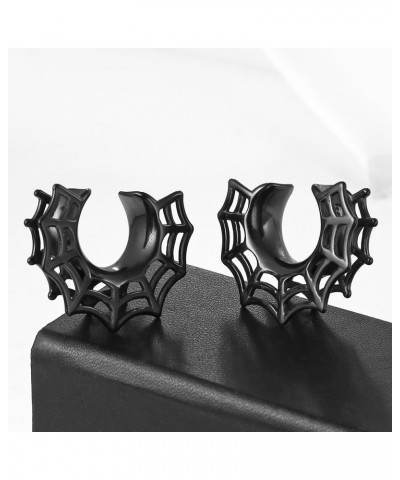 2 Pcs Hollow Design Saddle Plugs Gauges for Women Ventilate Ear Tunnels Gauges for Men Breathe Surgical Steel Gauge Earrings ...