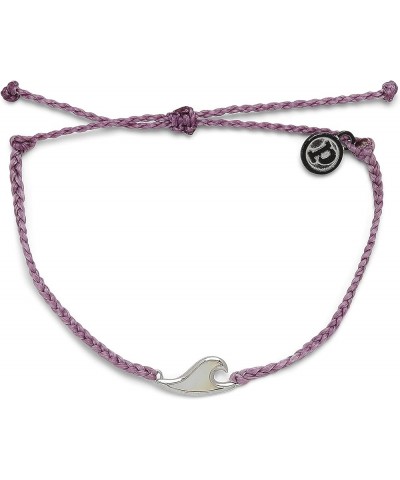 Silver or Rose Gold Mother of Pearl Wave Bracelet - 100% Waterproof, Adjustable Band Lavender $13.24 Bracelets