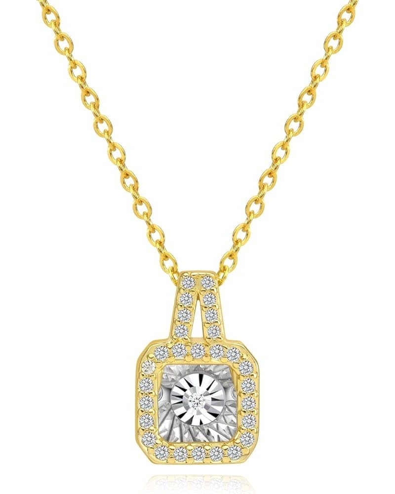 Dancing Diamond Necklace for Modern Women - Real Diamond Cute Necklace Gift for Girls style4 Gold $13.14 Necklaces