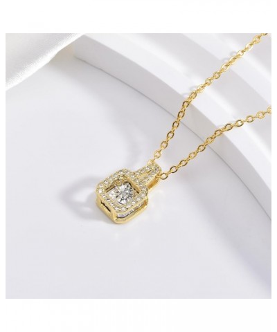 Dancing Diamond Necklace for Modern Women - Real Diamond Cute Necklace Gift for Girls style4 Gold $13.14 Necklaces