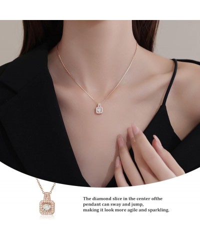 Dancing Diamond Necklace for Modern Women - Real Diamond Cute Necklace Gift for Girls style4 Gold $13.14 Necklaces