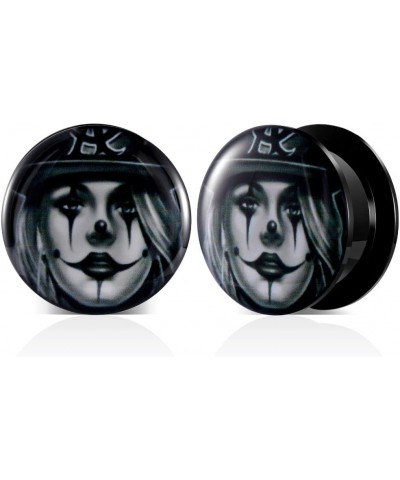 1 Pair Acrylic Solid Screw On Ear Plugs Tunnels Santa Muerte Death Goodness Resin Allergy Free Stretcher For Women Men Body P...