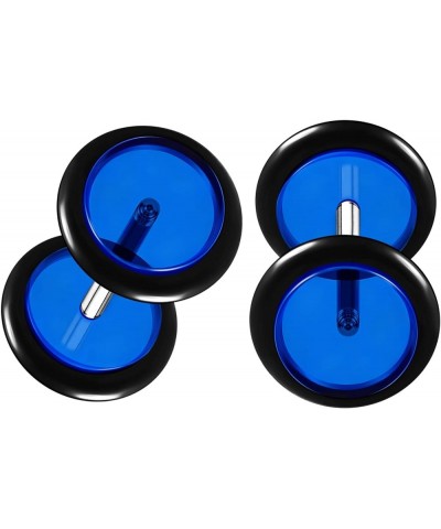 2 Pairs Acrylic 1.2mm 8mm Fake Glow in the dark Rubber O Ring Plugs Piercing Jewelry Ear Illusion Cheater Logo Earring Lobe 2...