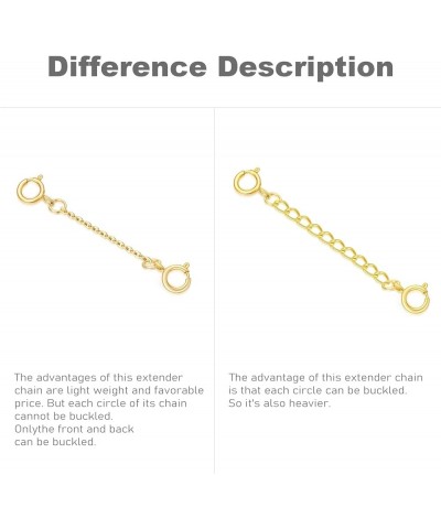 10k 14k Real Gold 1"/1.5"/2"/2.5"/3"/4"/5" Necklace Extender, Necklace Bracelet Extender Chain, Durable Gold Extender Chain, ...