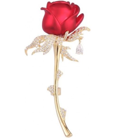 Floral Brooch Pin 18K Gold Plated Flower Decorative Garment Dress Jewelry for Women Cocktail Party Accessory Brooches Pin Ros...