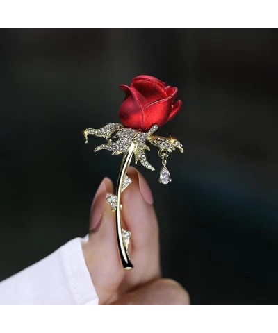 Floral Brooch Pin 18K Gold Plated Flower Decorative Garment Dress Jewelry for Women Cocktail Party Accessory Brooches Pin Ros...