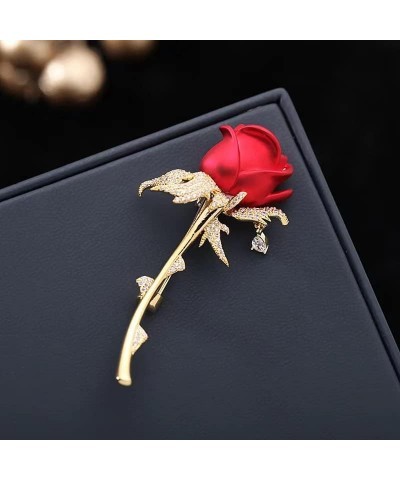 Floral Brooch Pin 18K Gold Plated Flower Decorative Garment Dress Jewelry for Women Cocktail Party Accessory Brooches Pin Ros...