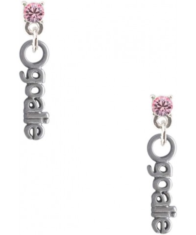 Goalie Crystal Post Earrings Light Pink $13.74 Earrings