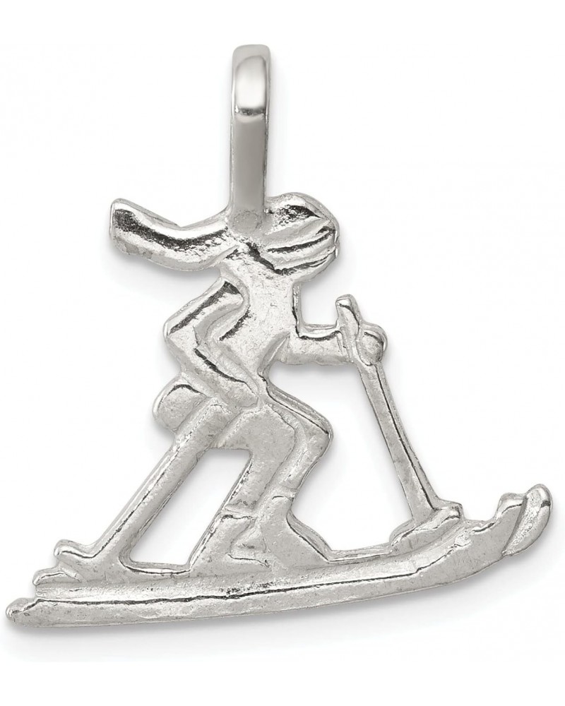 Sterling Silver Skier Pendant Charm Skiing Jewelry $9.95 Pendants