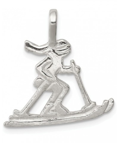 Sterling Silver Skier Pendant Charm Skiing Jewelry $9.95 Pendants