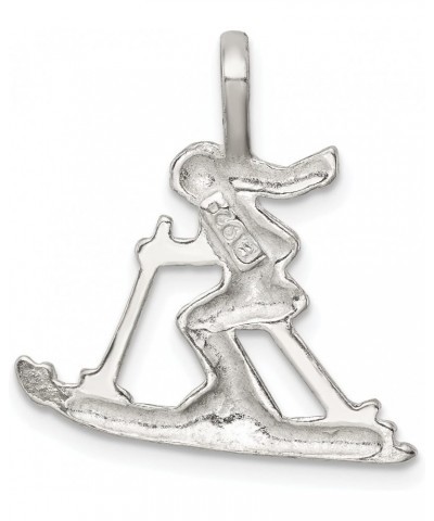 Sterling Silver Skier Pendant Charm Skiing Jewelry $9.95 Pendants