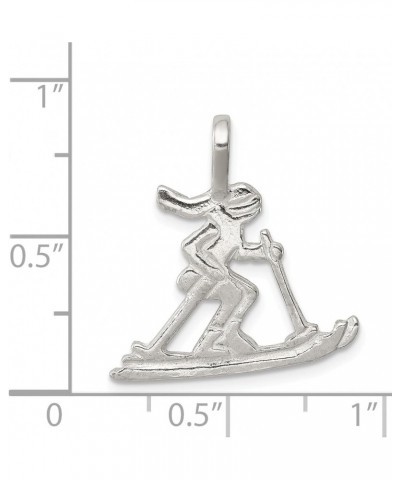 Sterling Silver Skier Pendant Charm Skiing Jewelry $9.95 Pendants