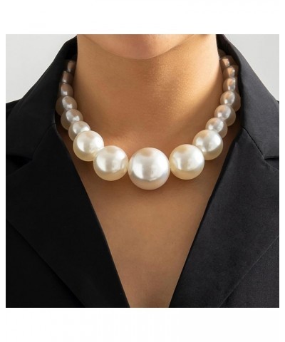 Pearl Necklaces for Women Chunky Pearl Necklaces Big Pearl Necklaces Exaggerated Large Pearl Necklaces Statement Necklace Wed...