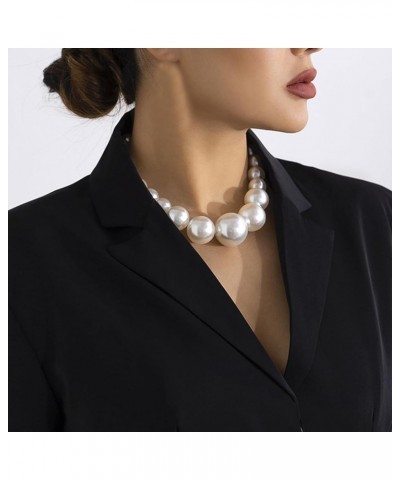 Pearl Necklaces for Women Chunky Pearl Necklaces Big Pearl Necklaces Exaggerated Large Pearl Necklaces Statement Necklace Wed...