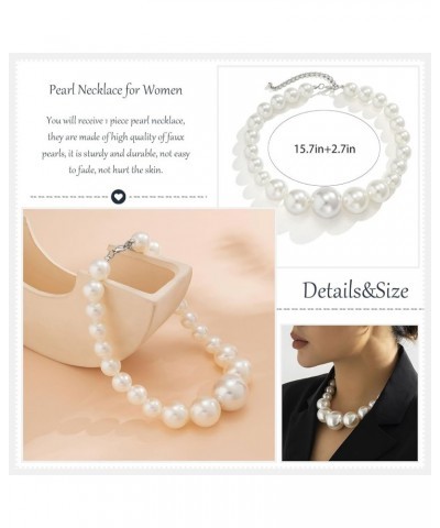 Pearl Necklaces for Women Chunky Pearl Necklaces Big Pearl Necklaces Exaggerated Large Pearl Necklaces Statement Necklace Wed...