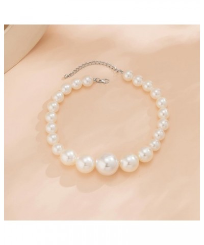 Pearl Necklaces for Women Chunky Pearl Necklaces Big Pearl Necklaces Exaggerated Large Pearl Necklaces Statement Necklace Wed...