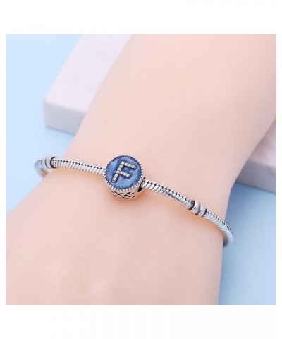 Solid 925 Sterling Silver Letter Beads Complete A~Z Gift Options Alphabet Charm Fit Pandora European Bracelets Letter F $10.8...