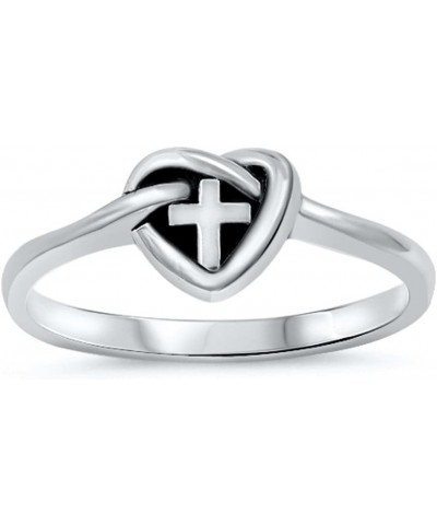 Love Knot Cross Oxidized Infinity Ring New .925 Sterling Silver Band Sizes 5-10 $11.39 Rings