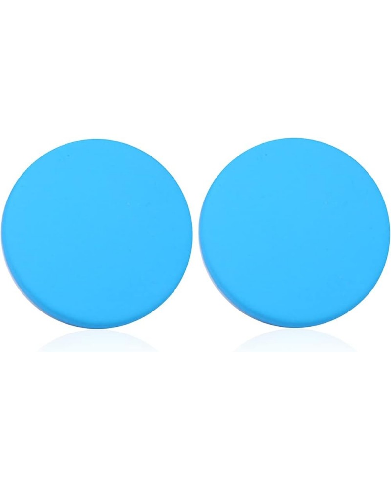 Colorful Round Button Stud Earrings for Women Girls 80s Style Neon Colorful Statement Earrings Blue $5.61 Earrings