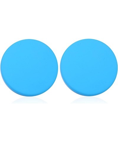 Colorful Round Button Stud Earrings for Women Girls 80s Style Neon Colorful Statement Earrings Blue $5.61 Earrings