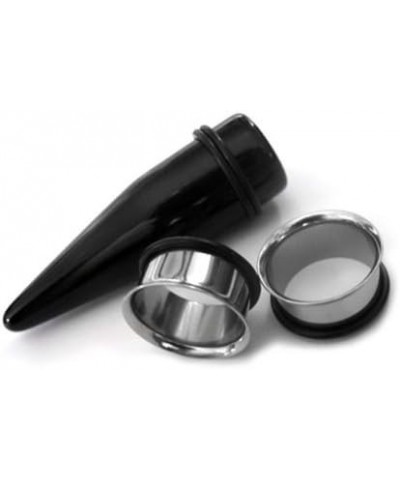 9/16 Gauge Ear Stretching Kit - (14mm) 1 Pair of Steel Plugs & 1 Black Acrylic Taper (3 Pieces) $8.20 Body Jewelry