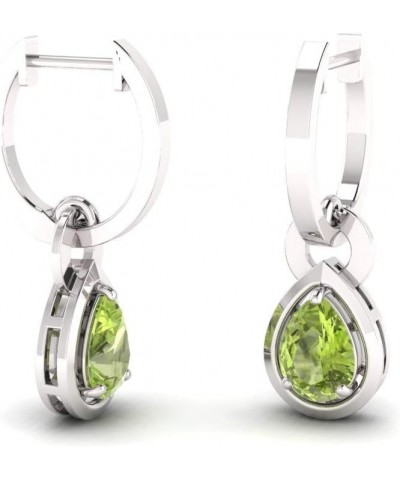 Natural and Certified Gemstone Drop Earrings in 14K Solid Gold | 0.64 Carat Earrings for Women Sterling Silver Peridot $294.8...