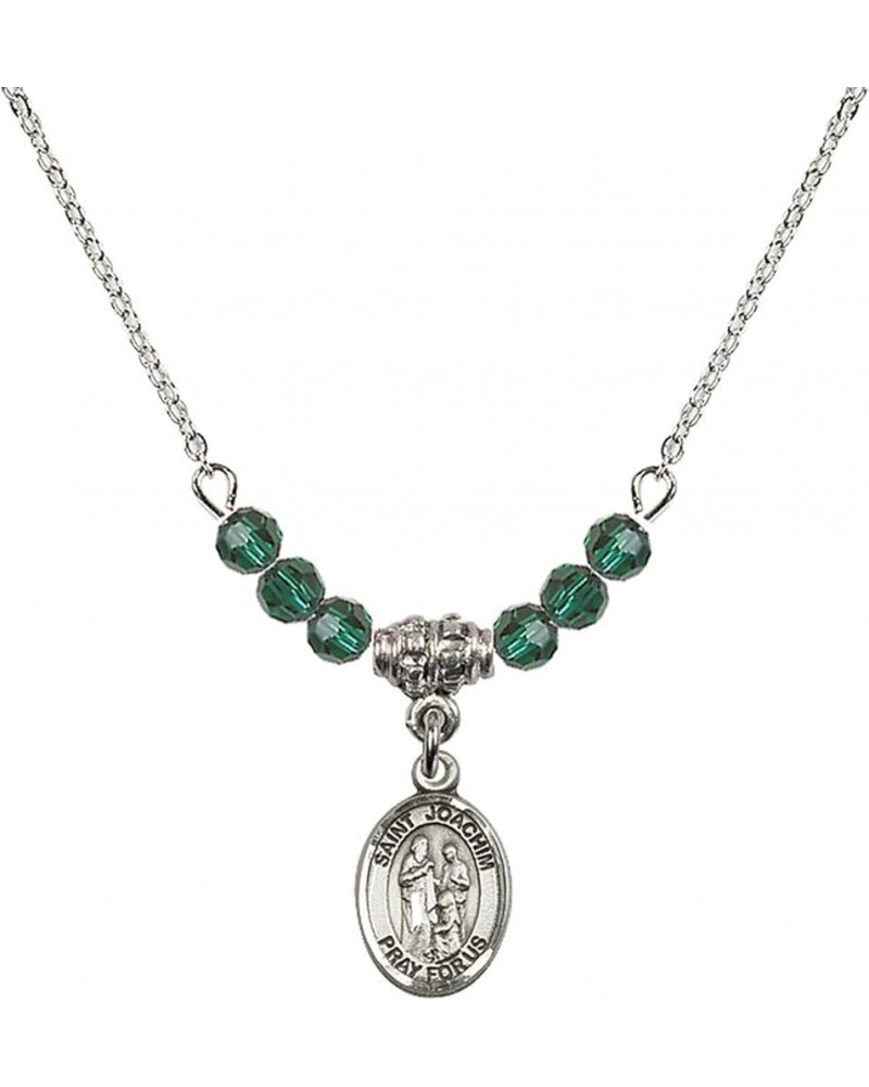 May Birth Month Bead Necklace with Catholic Patron Saint Petite Charm, 18 Inch Saint Joachim $32.51 Necklaces