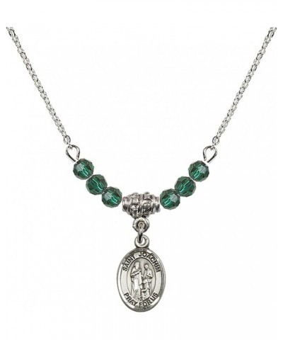 May Birth Month Bead Necklace with Catholic Patron Saint Petite Charm, 18 Inch Saint Joachim $32.51 Necklaces